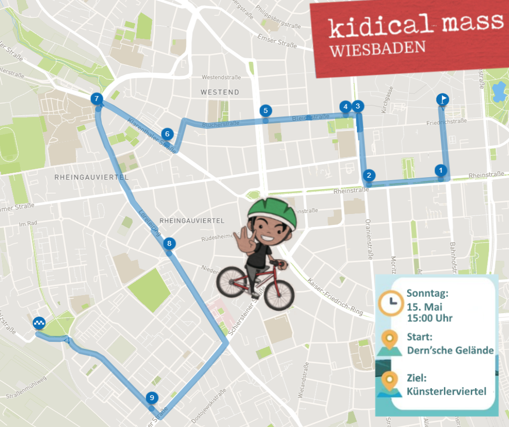 kidical mass wiesbaden route 15.05.2022